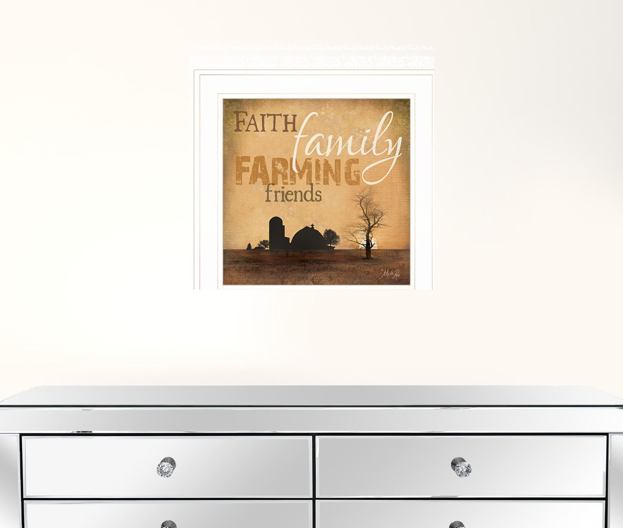 Farming 1 White Framed Print Wall Art