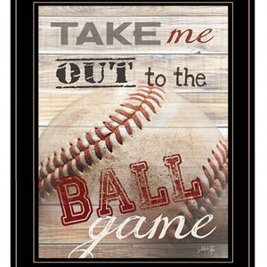 Take Me Out To The Ball Game 2 Black Framed Print Wall Art