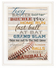 Hey Batter Batter 1 White Framed Print Wall Art