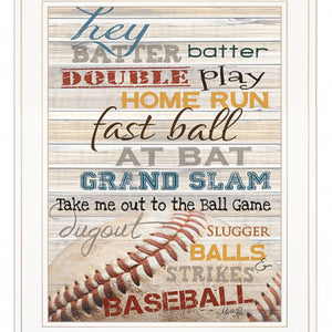 Hey Batter Batter 1 White Framed Print Wall Art