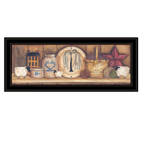 Shelf Gathering 2 Black Framed Print Wall Art