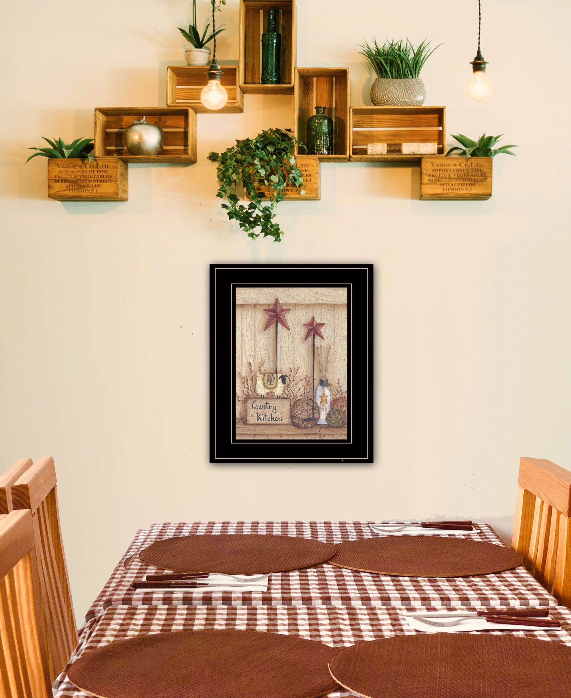 Country Kitchen 4 Black Framed Print Wall Art