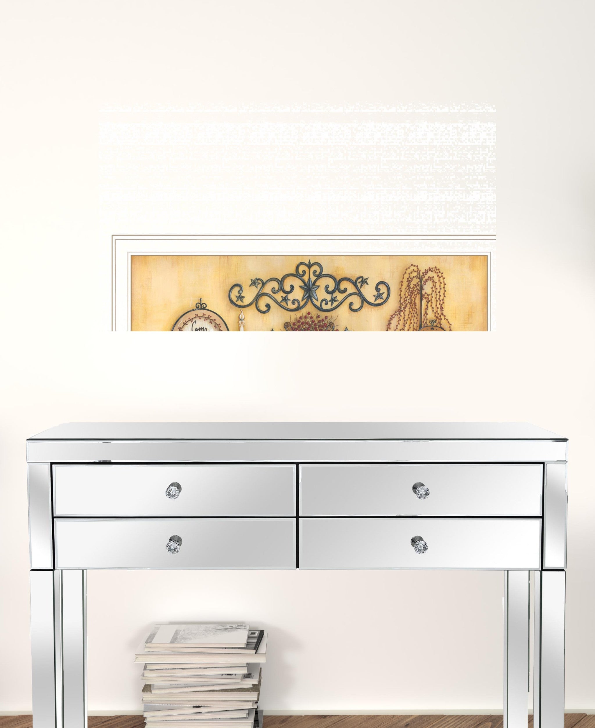 Come Gather At Our Table 3 White Framed Print Wall Art