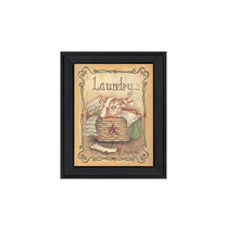 Laundry 1 Black Picture Frame Print Wall Art