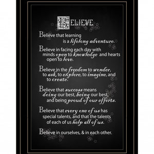 Believe 2 Black Framed Print Wall Art