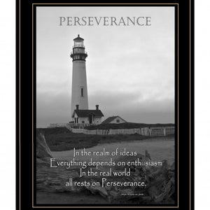 Perseverance Grayscale 2 Black Framed Print Wall Art