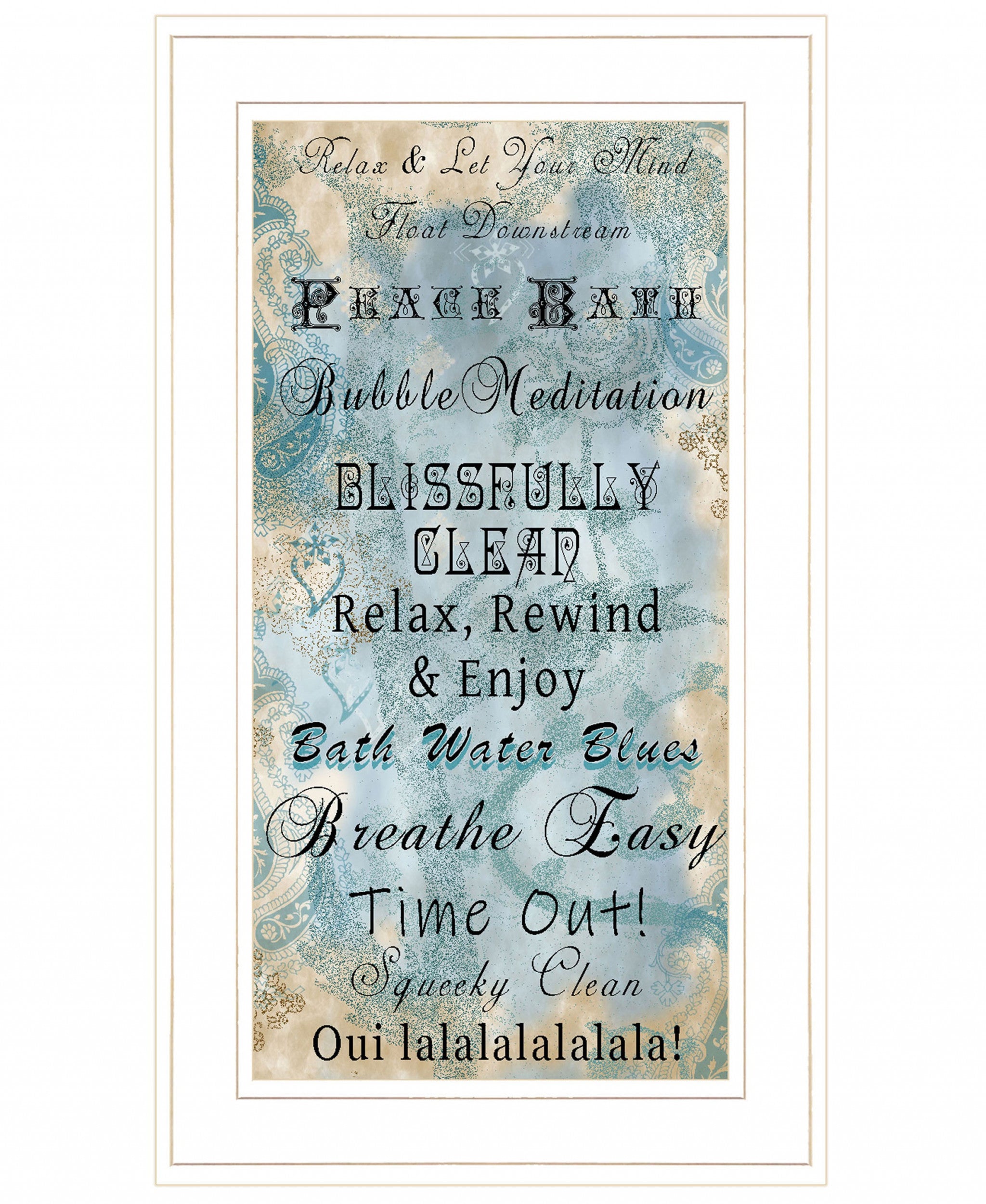 Paris Bath 1 White Framed Print Wall Art