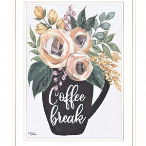 Coffee Break 1 White Framed Print Wall Art