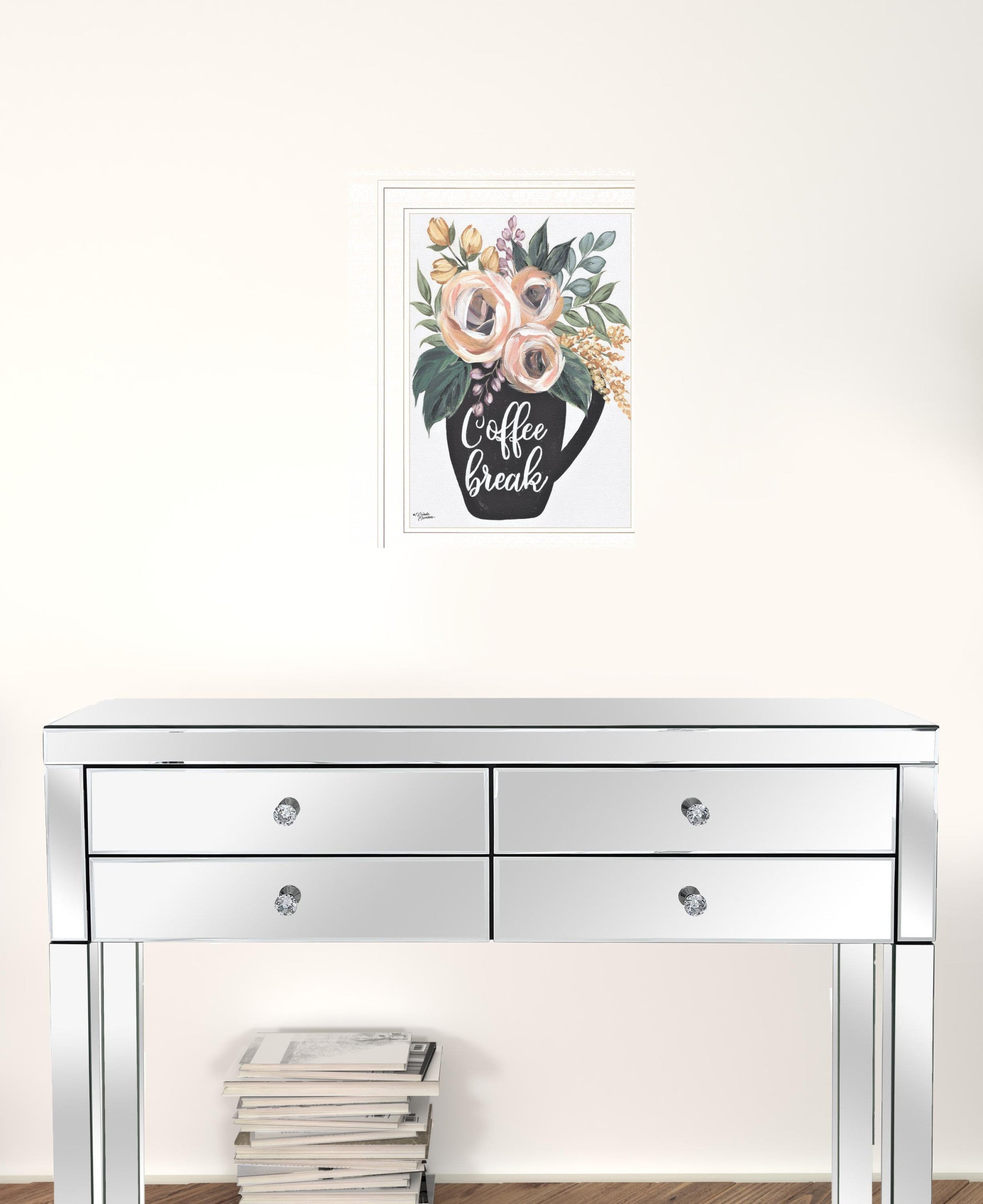 Coffee Break 1 White Framed Print Wall Art