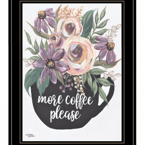 More Coffee Please 2 Black Framed Print Wall Art