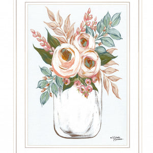 Floral Jar 1 White Framed Print Wall Art