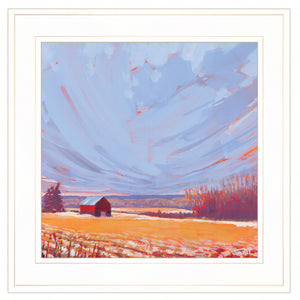 Slate Winter Sky 2 White Framed Print Wall Art