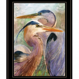 Blue Heron Duet 2 Black Framed Print Wall Art