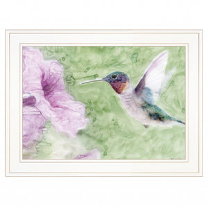 Humming Bird 2 White Framed Print Wall Art