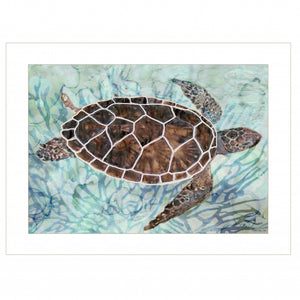 Sea Turtles Collage 1 [1] White Framed Print Wall Art