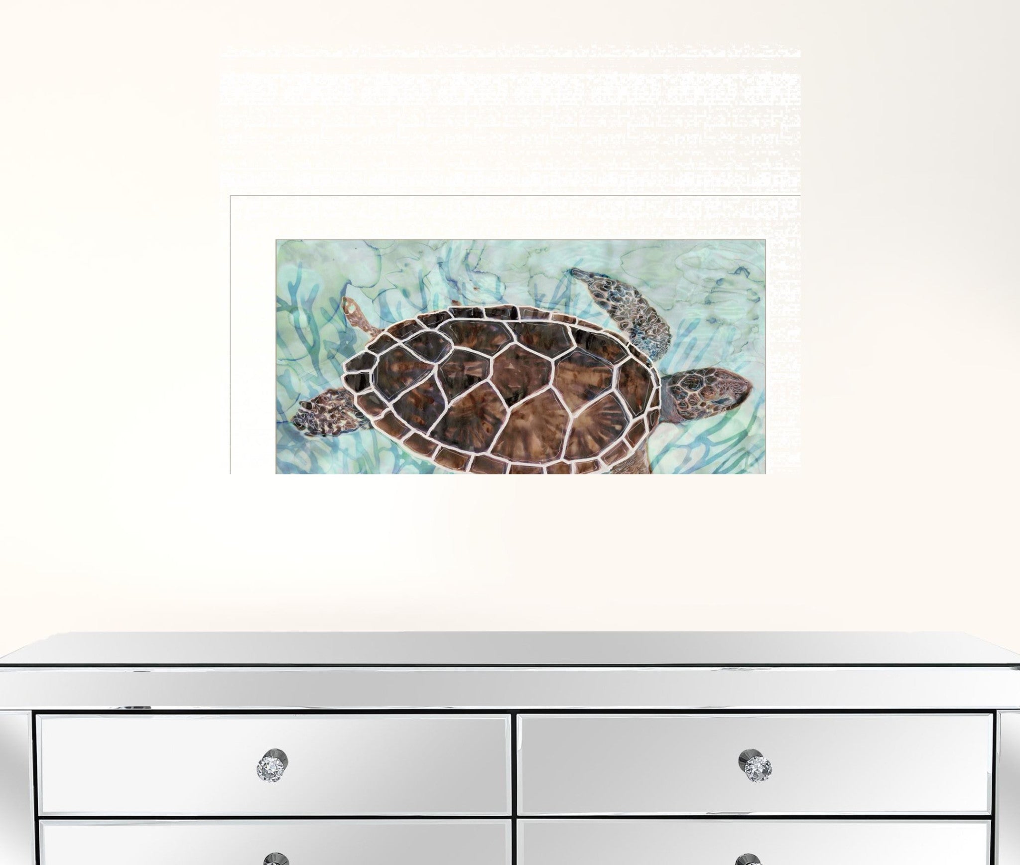 Sea Turtles Collage 1 [1] White Framed Print Wall Art