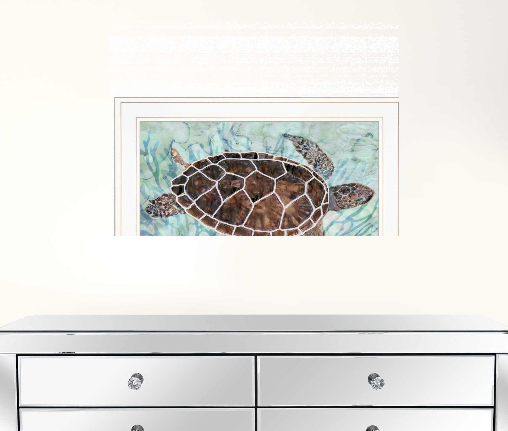 Sea Turtles Collage 1 White Framed Print Wall Art