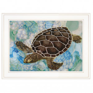 Sea Turtles Collage II 1 White Framed Print Wall Art