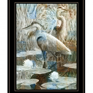 Marsh Herons II 2 Black Framed Print Wall Art