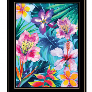 Tropical Flowers 3 Black Framed Print Wall Art