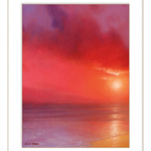 Sunset In Red 1 White Framed Print Wall Art