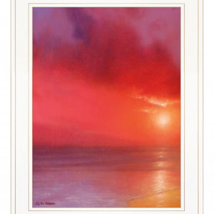 Sunset In Red 2 White Framed Print Wall Art