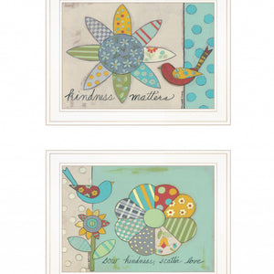 Set Of Two Kindness 1 White Framed Print Wall Art