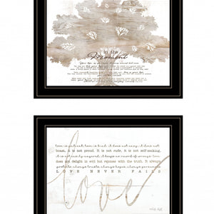 Set Of Two Love Or In The Moment 1 Black Framed Print Wall Art