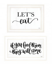 Set Of Two Lets Eat Or Feed Them 1 White Framed Print Wall Art