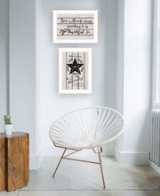 Set Of Two His Mercies And Thankful 1 White Framed Print Wall Art