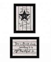 Set Of Two His Mercies And Thankful 2 Black Framed Print Wall Art