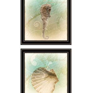 Set Of Two The Sea III And Sea IV 1 Black Framed Print Wall Art