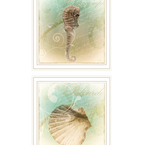 Set Of Two The Sea III And Sea IV 2 White Framed Print Wall Art