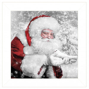 Santas Little Friends 2 White Framed Print Wall Art