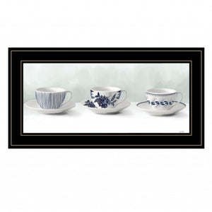 Cups & Saucers 3 Black Framed Print Wall Art