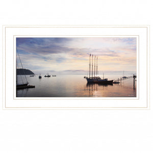 BAR HARBOR SILHOUETTES 1 White Framed Print Wall Art