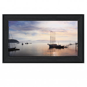 BAR HARBOR SILHOUETTES 2 Black Framed Print Wall Art