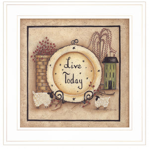 Live Today 3 White Framed Print Wall Art