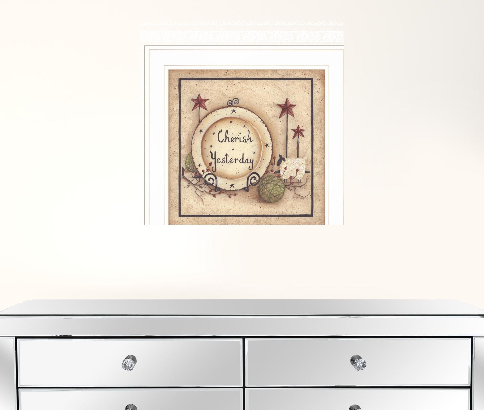Cherish Yesterday 3 White Framed Print Wall Art