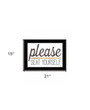 Please Seat Yourself 3 Black Framed Print Wall Art