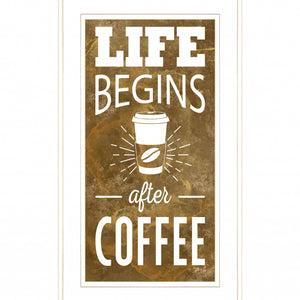 Life Begins After Coffee 2 White Framed Print Wall Art