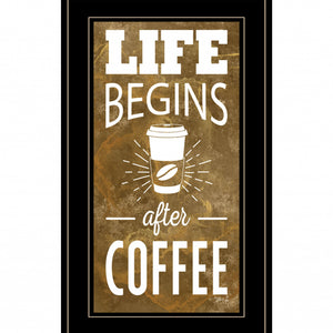 Life Begins After Coffee 3 Black Framed Print Wall Art