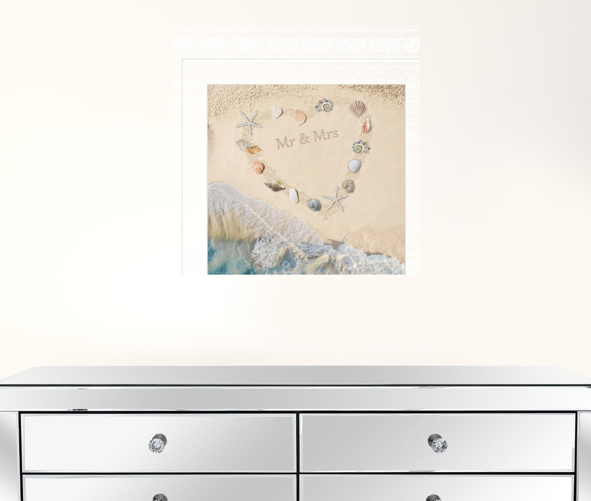 Marriage Is A Beach 2 White Framed Print Wall Art
