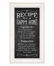 Recipe For A Happy Home 1 White Framed Print Wall Art