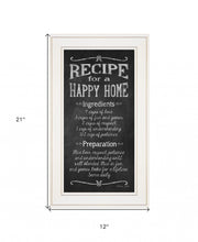 Recipe For A Happy Home 1 White Framed Print Wall Art