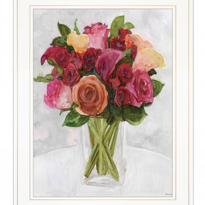 Vases With Flowers II 1 White Framed Print Wall Art