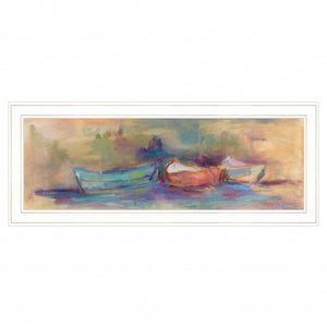 Rowboat Row 1 White Framed Print Wall Art
