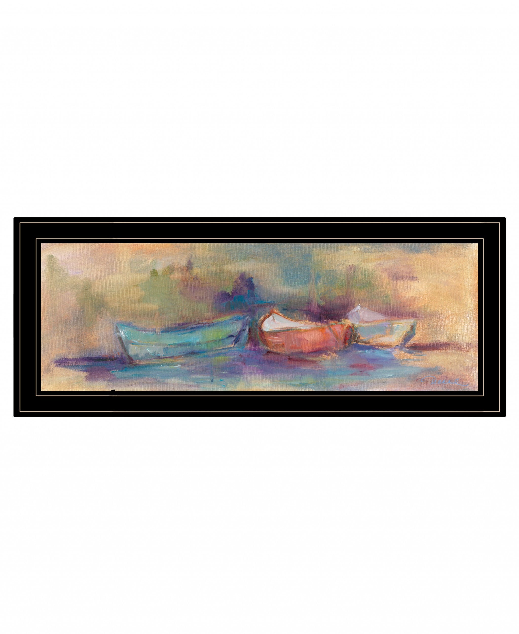 Rowboat Row 2 Black Framed Print Wall Art
