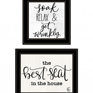 Set Of Two The Best Seat In The House 2 Black Framed Print Wall Art