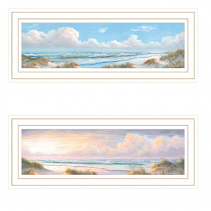 Set Of Two Nautical Boat 1 White Framed Print Wall Art